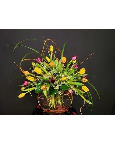 Premium Tulips Vased Flower Arrangement