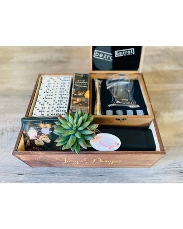 Cigar & Whiskey Gift Crate Gift Basket