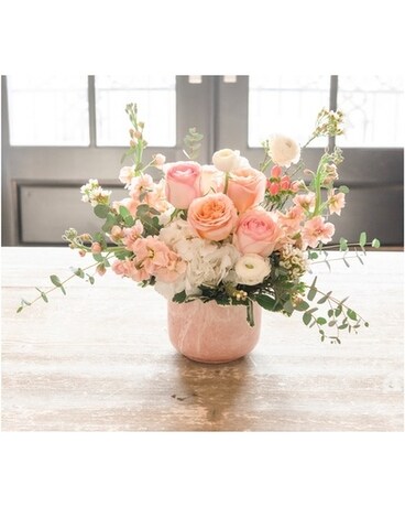 Large Blush Marble Vase Design Flower Arrangement