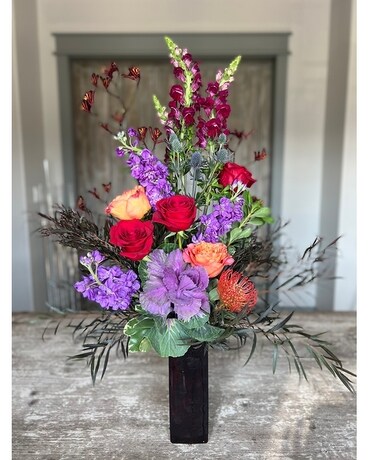 Plum Bunch Vase Design Flower Arrangement