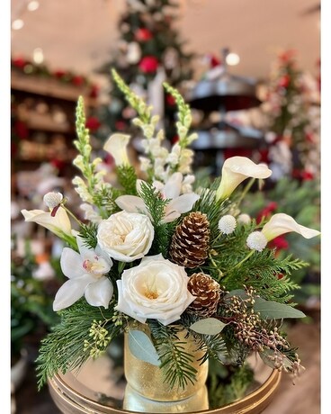 Round Gold Ceramic Vase Design Flower Arrangement