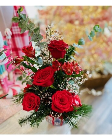 Snowy Village Bouquet Flower Arrangement