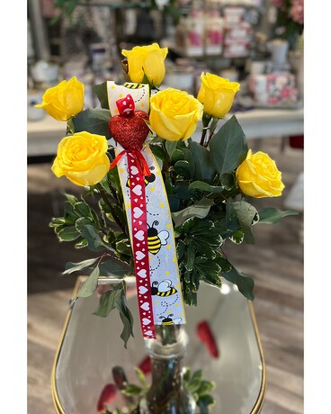 Half Dozen Yellow Roses Flower Arrangement