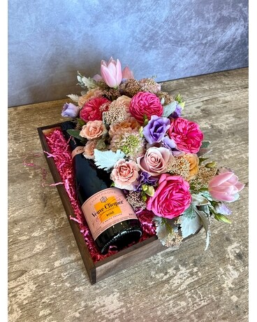 Flora & Rose’ Gift Crate Flower Arrangement