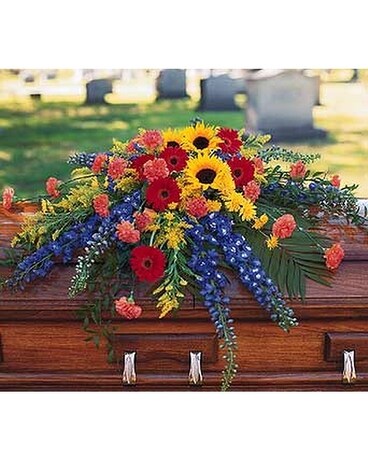 Vibrant Summer Casket Spray - by Lary's Florist & Flower Arrangement
