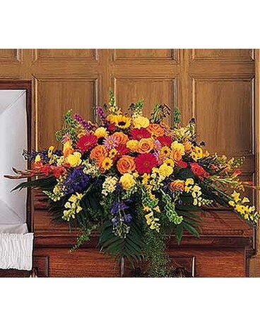 Celebration of Life Casket Spray - by Lary's Flori Flower Arrangement