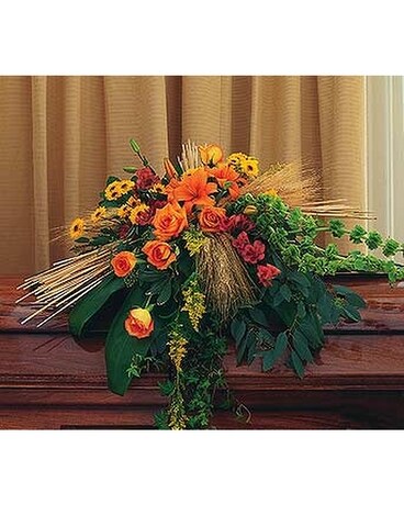 Autumn Faith Casket Spray - by Lary's Florist & De Flower Arrangement