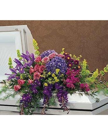 Graceful Tribute Casket Spray - by Lary's Florist Flower Arrangement