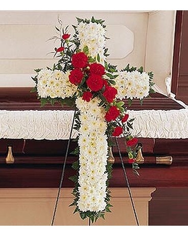 Hope and Honor Cross - by Lary's Florist & Designs Flower Arrangement
