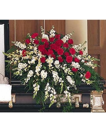 Cherished Moments Casket Spray - by Lary's Florist Flower Arrangement