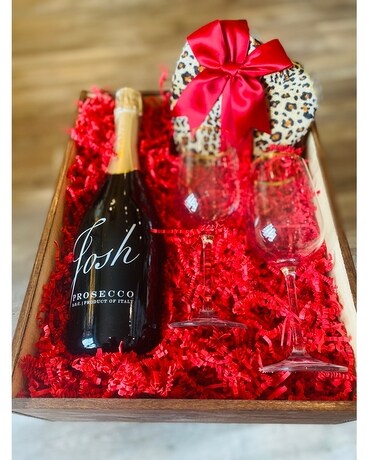 Sparkling Wine and Chocolates Gourmet Crate Gift Basket