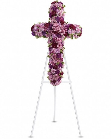 Deepest Faith Cross Flower Arrangement