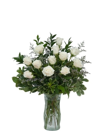 White Rose Elegance Flower Arrangement