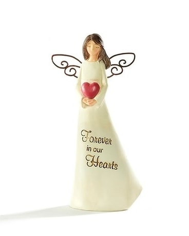 Angel Figurine Flower Arrangement