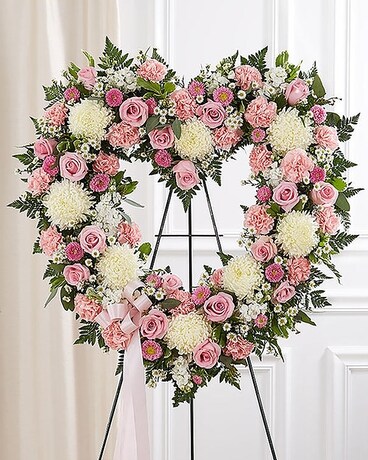 Always Remember Floral Heart Tribute Flower Arrangement