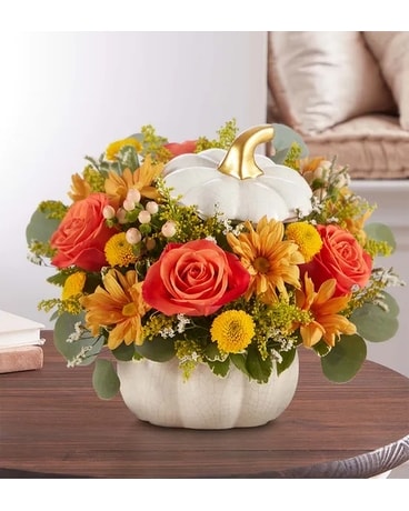 Plentiful White Pumpkin in Herndon VA - Bundle of Roses