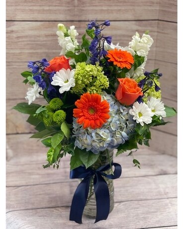 Lake Breeze Summer Vase Flower Arrangement