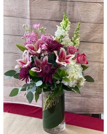 Spring Cylinder Vase Flower Arrangement