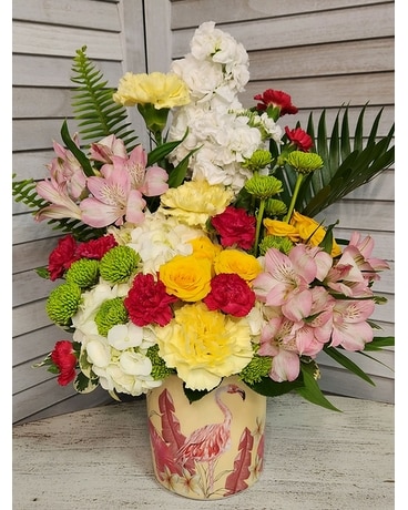 Flamingo Fun Flower Arrangement
