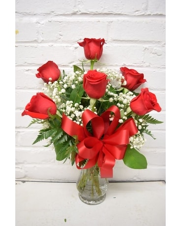 Half Dozen Premium Red Roses Flower Arrangement