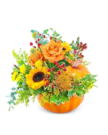 HOF Pumpkin in Radiance Flower Arrangement