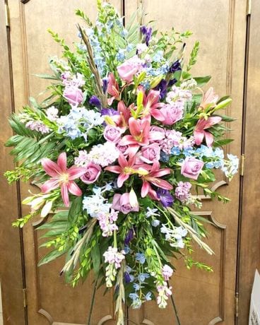Blissful Bright Memories Funeral Spray Sympathy Arrangement