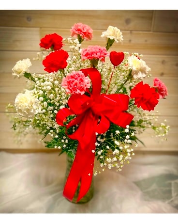 I Love You Carnations Flower Arrangement