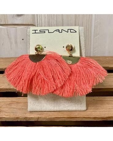 Earrings-Island Tassel Coral Gifts