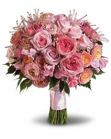Pink Rose Garden Bouquet Flower Arrangement