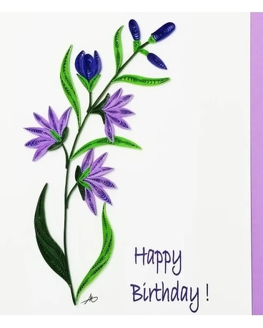 Happy Birthday Purple Flower IQ-506 Gifts