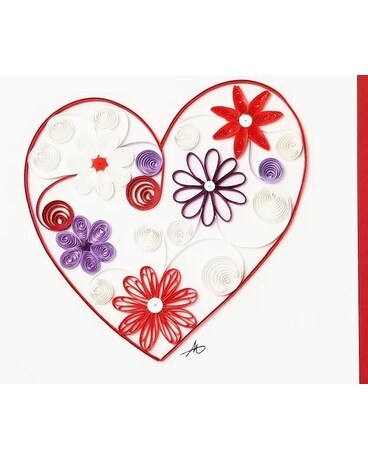 Red Flower Heart IQ-601 Gift Basket