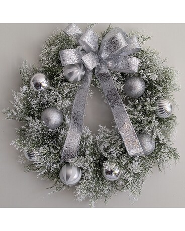 Silver Sparkle BB Wreath ow23x030 Gifts