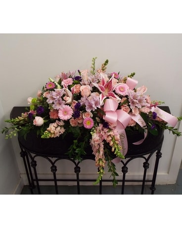 PInk & Lavender Casket Funeral Casket Spray Flowers
