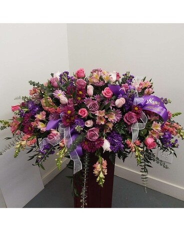 Lavender Tribute Casket Funeral Casket Spray Flowers