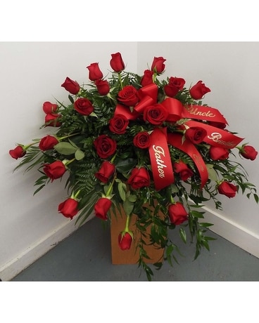 Red Rose Casket Funeral Casket Spray Flowers