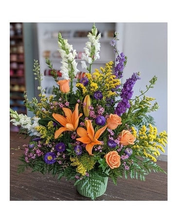 Summer Garden Basket owfnar035 Funeral Arrangement