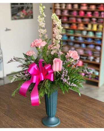 Fresh Mixed Cemetery Cone Flower Arrangement
