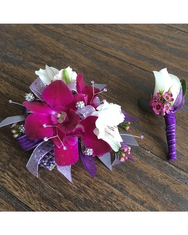 Fuchsia, purple bling cors016 Corsage
