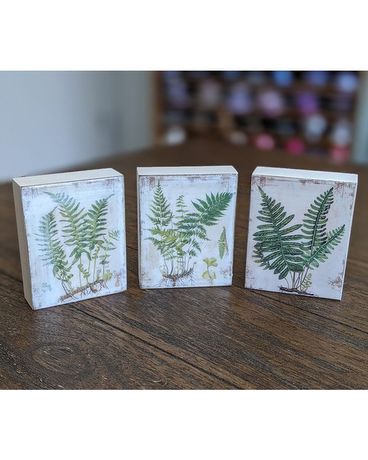 Fern Print Decor Block Gifts