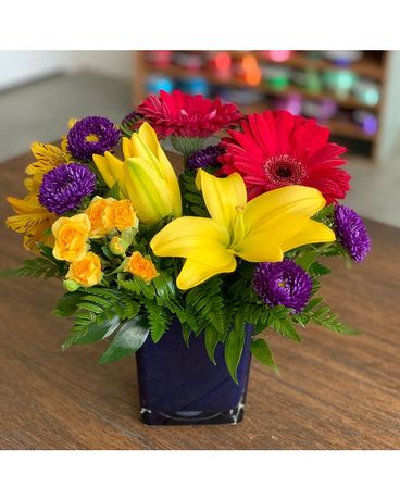 Blue Caribbean Flower Arrangement