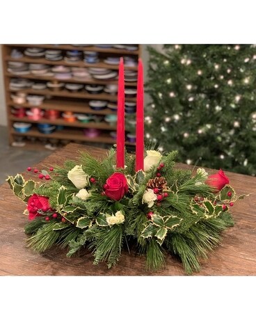 Christmas Wishes Centerpiece Flower Arrangement
