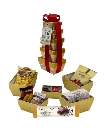 Christmas Snack Tower Gift Basket
