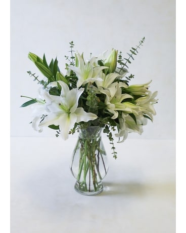 Simply Chic White Lilies Flower Arrangement