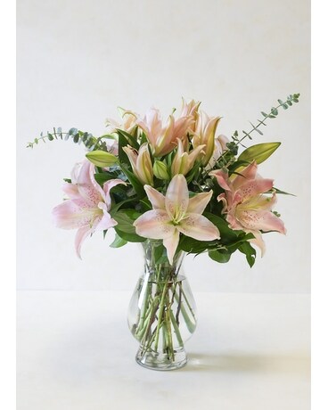 Simply Chic Pink Lilies Flower Arrangement
