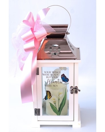 Blue Butterfly Medium Lantern with Copper Top Custom product