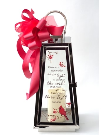 Large Silver Metal Cardinal Lantern Custom product