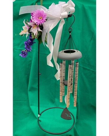 30 in Chime with stand and silk flowers Custom product