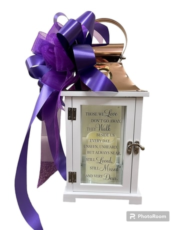 Walk Beside Us Medium Lantern with Copper Top Custom product