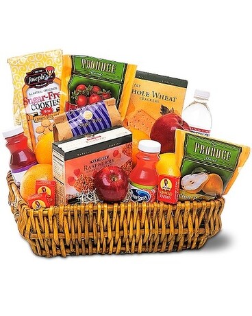 Healthy Gourmet Basket Flower Arrangement