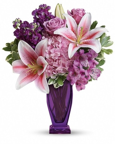 Teleflora's Blushing Violet Bouquet Flower Arrangement